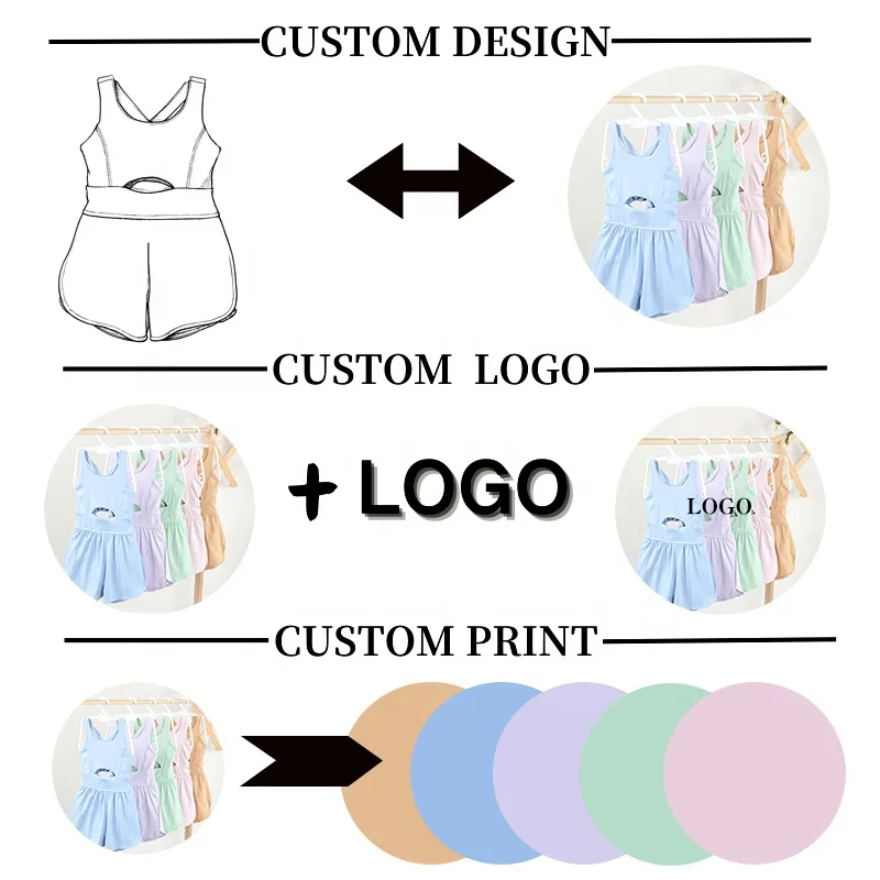 KERUI Woman Girls Solid Colors Summer Bodysuit Active Wear Kids Girls Sports Sleeveless Tennis Girls Nylon Jumpsuits - Image 2