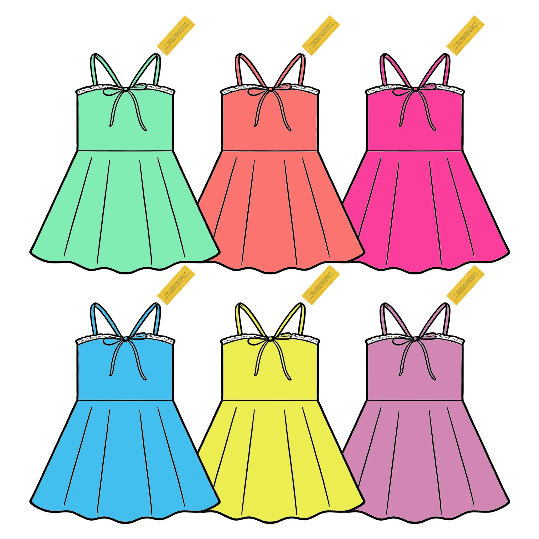 Kerui Wholesale Girls Kids Dress Summer Sports Workout Wear Western Style Sleeveless Strap Yoga Girls Candy Colours Dress - Image 3