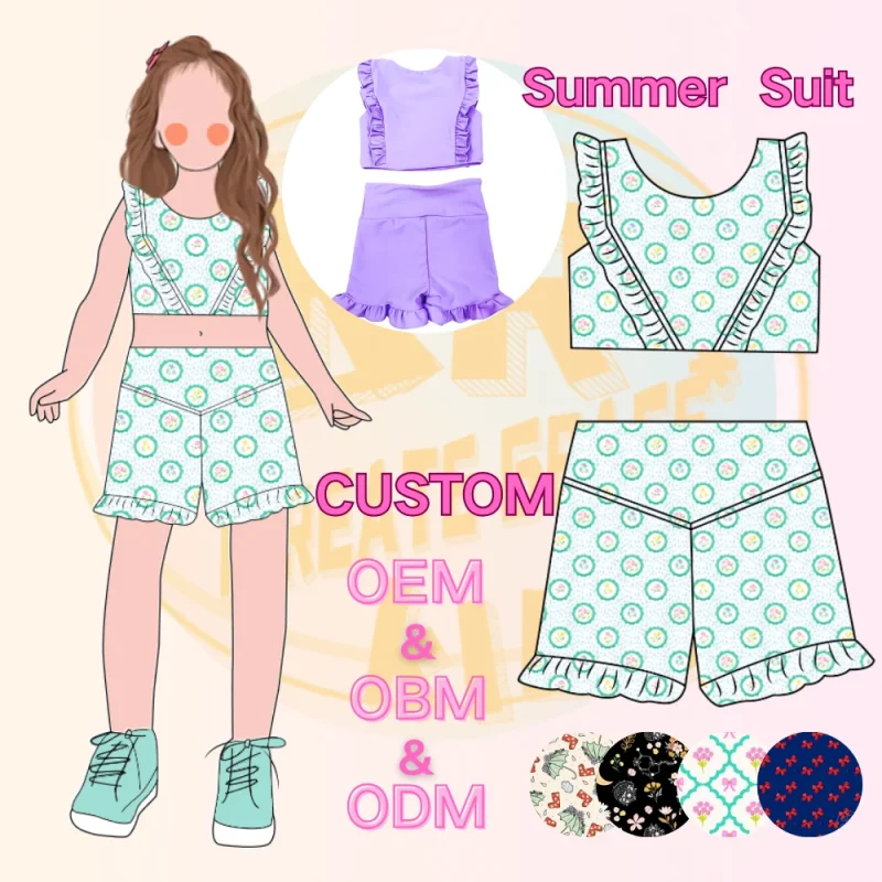 KERUI Kids Plus Size Sportswear Yoga Sets Infants Summer Short Yoga Wear Outdoor Workout Active Suit Fitness Clothing Set