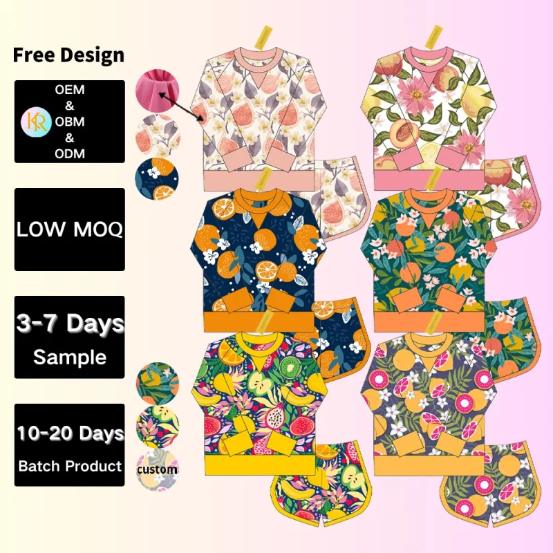 Kerui Kids Clothing Manufacturer Girls' Long Sleeved Shorts Autumn and Winter Set Active Wear Kids Girls Custom Sportswear Set