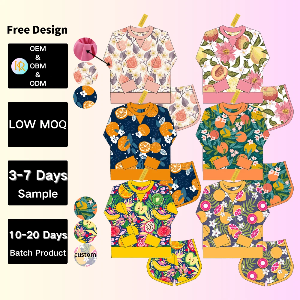 Kerui Kids Clothing Manufacturer Girls' Long Sleeved Shorts Autumn and Winter Set Active Wear Kids Girls Custom Sportswear Set