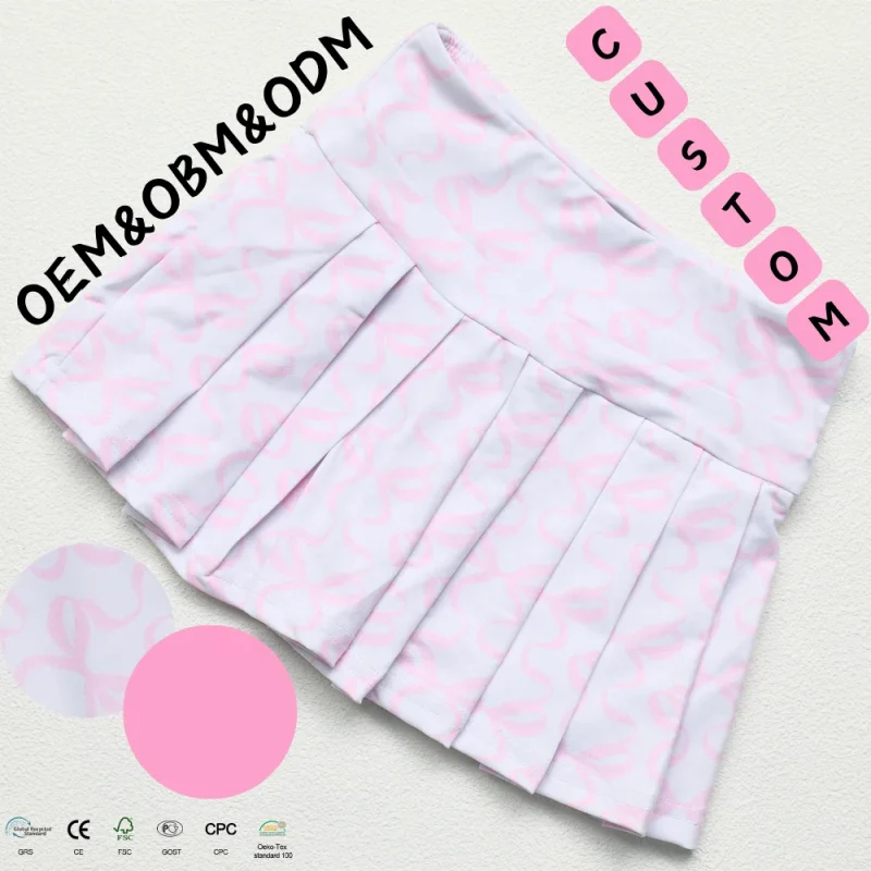 KERUI Girls New Pleated Short Skirt Infant Girl Yoga Skirt with Shorts Girls Breathable Tennis Prints Skorts