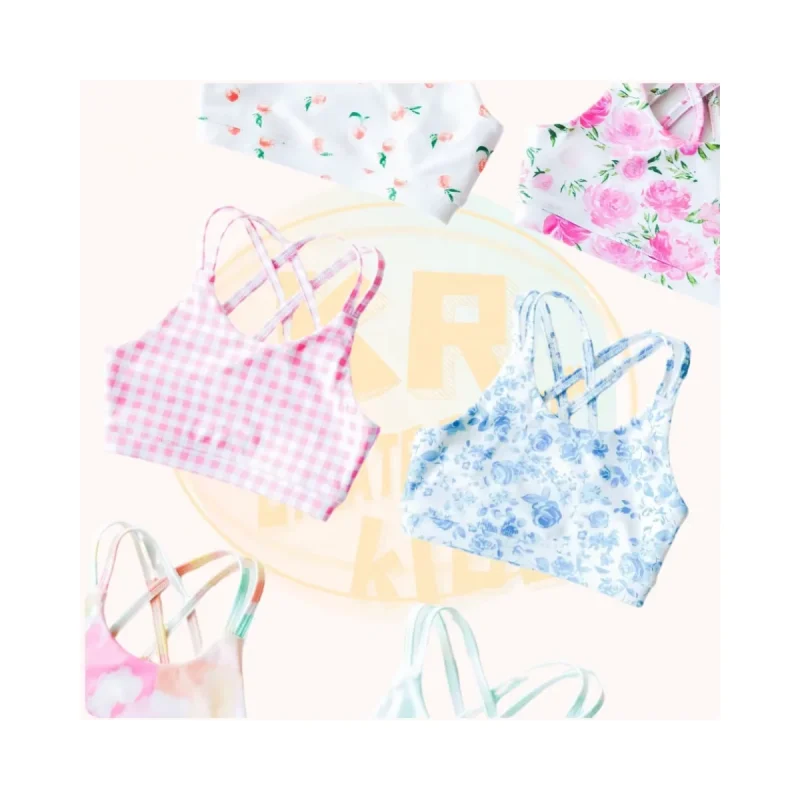 Top Quality Teenager Cross Design Active Sport Bra Fitness Workout Girls Yoga Sports Wear for Kids