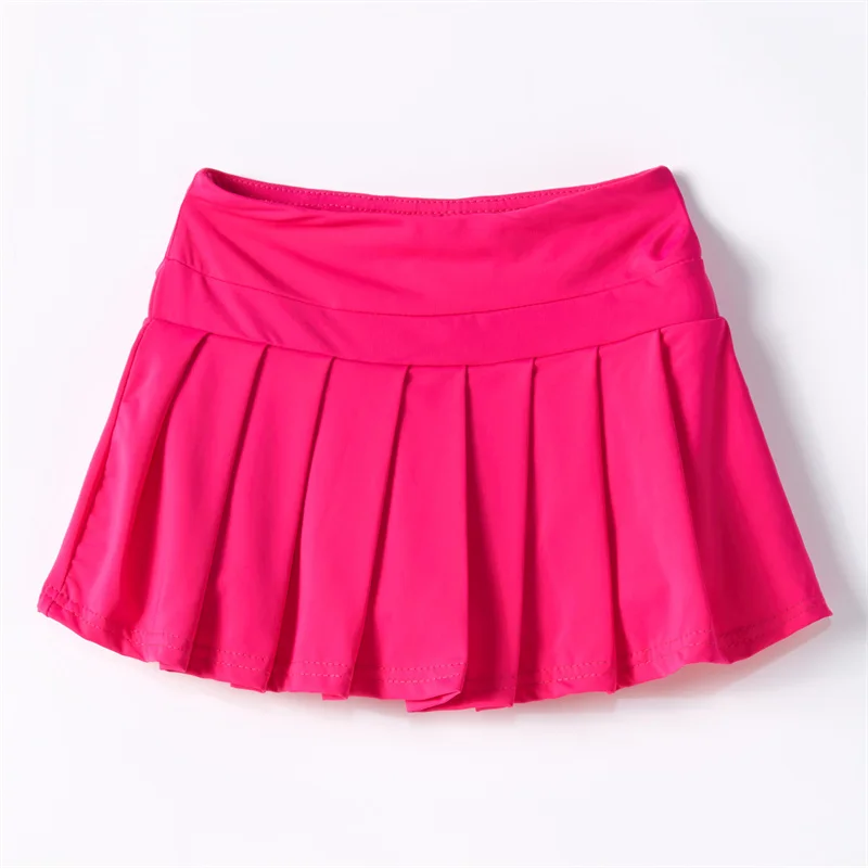 2-in-1 Breathable Eco-Friendly Quick-Dry Active Sports Skort Girls Children Mini Length Tennis Skirt Shorts Summer Athletic