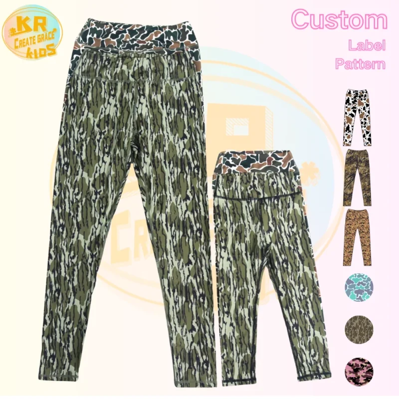 KERUI Camouflage Hunting Yoga Pants Green Camouflage Casual Loose Breathable Quick Dry Sports Pants High Waist Gym Pants