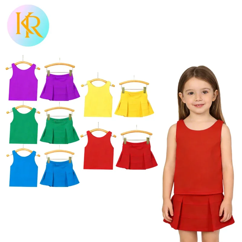 Kerui Adults Toddler Girl Summer Tennis Clothing  Girls Active Wear Kids Sleeveless Vest Short Skirt Sports Girls Nylon Clothing