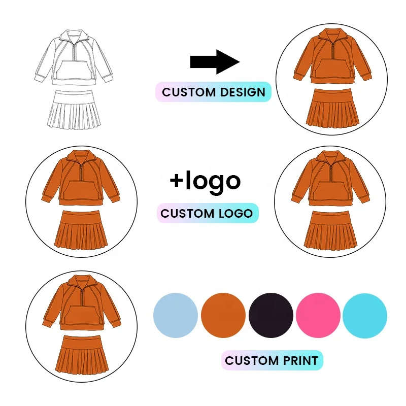 Kerui Active Wear Kids Yoga Long Sleeve Tennis Sports Kids Clothes Girls Two Piece Sets Gym Workout Kids Clothing Sets - Image 2