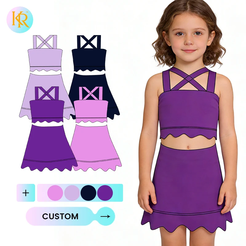 Kerui Girls Sports Comfortable Yoga Baby Girls Clothing Sets  Workout Nylon Spandex Tennis Running Golf Active Wear