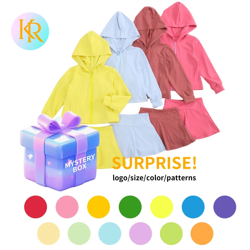 2026 Kerui Kids Clothes Wholesale Fitness Yoga Wear Yoga Shorts Kids Yoga Set Child Outfit Blind Box