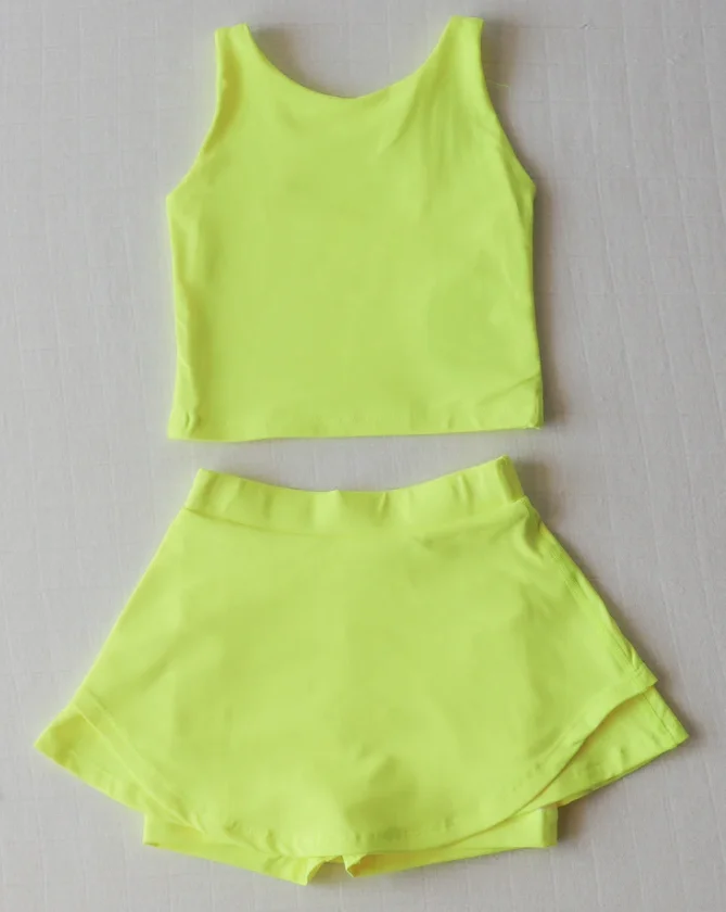 Colorful abstract art kids yoga clothes available for B2B wholesale; trendy, comfortable, and perfect for activewear retailers and boutiques.