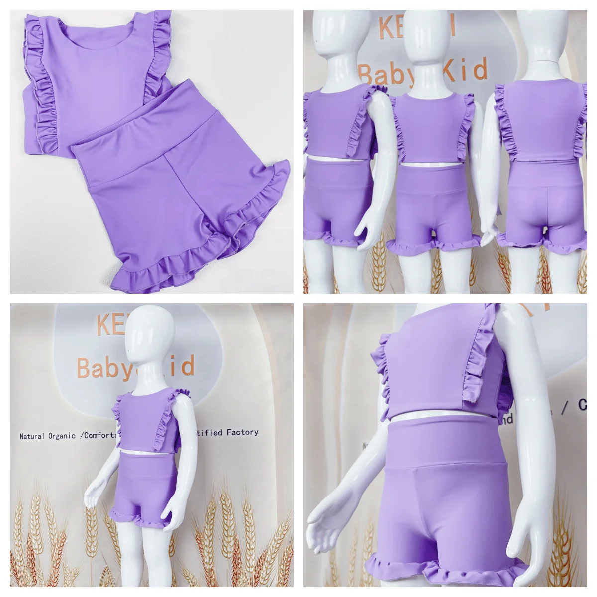 KERUI Baby Girl Summer Sports Sets Kids Girls Tank Top and Shorts Yoga Set Girls Sleeveless Nylon Spandex Golf Sets - Image 2