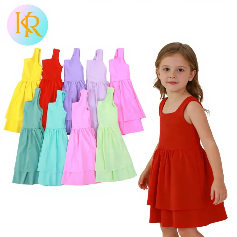 Kerui Girl Sportswear Yoga Wear Dress  Quick-dry Dress Baby Gym Children Wholesale Clothing Girls Sports Dresses