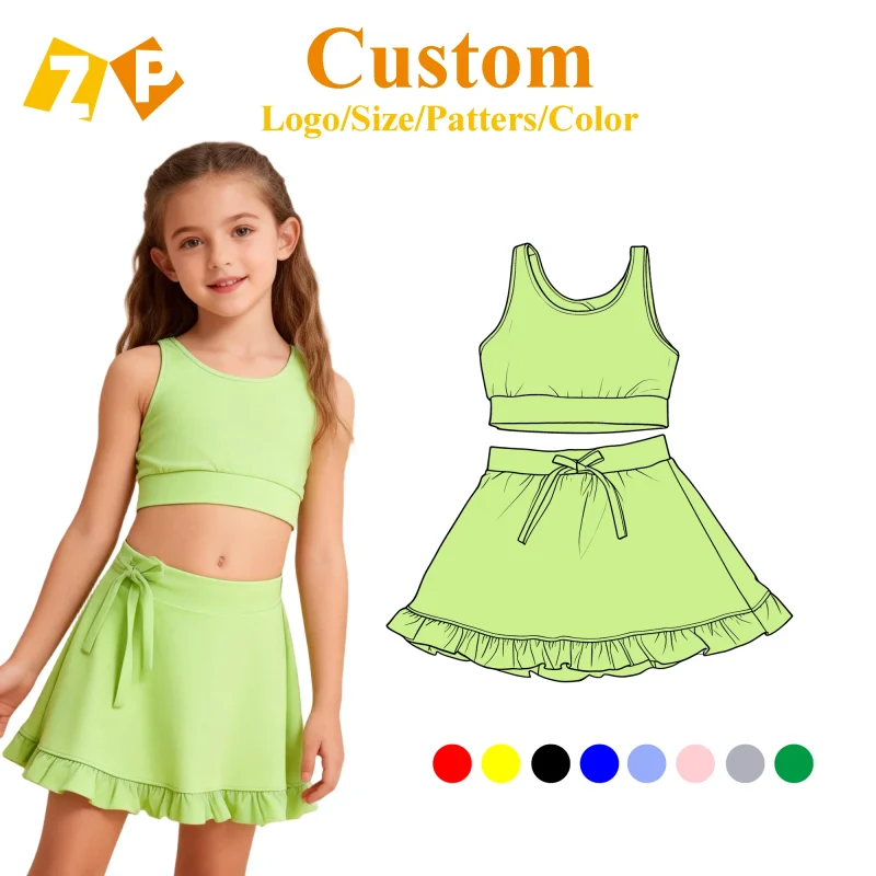 Zhengpai High Quality Custom Color Summer Baby Yoga Set Athletic Wear Skirt Sets Fitness Workout Girls Yoga Sets and Shorts