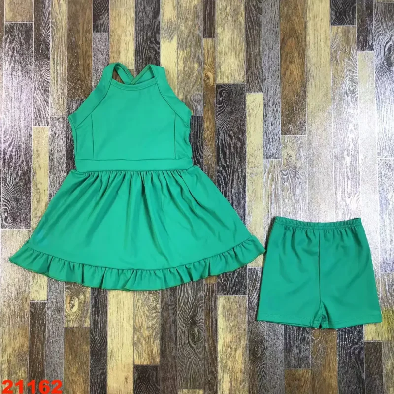 Stylish 2-Piece Active Kids Set Custom Comfortable Yoga Skirt Pants with OEM Colors and Logo Printed Pattern