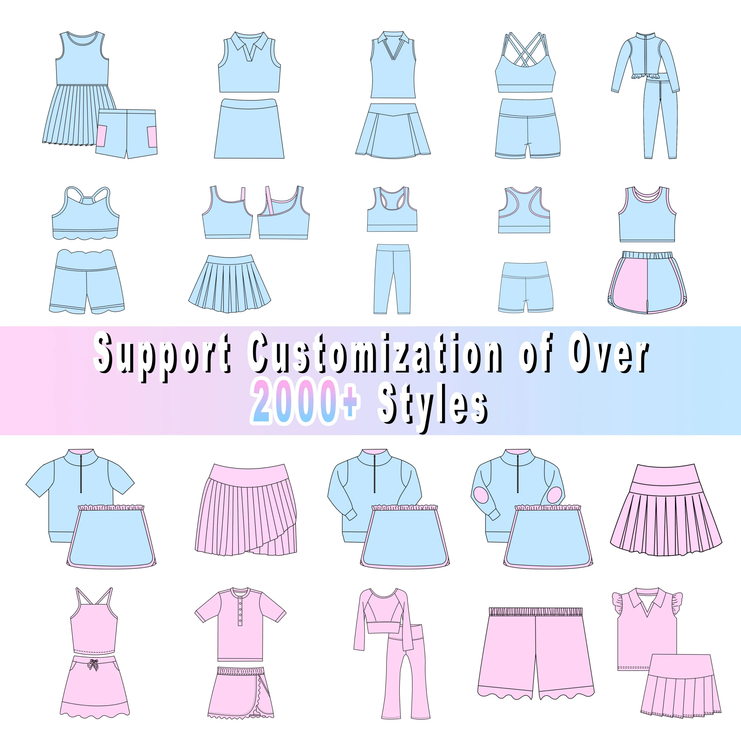 Customizable Solid Color Breathable Fabric Girls Clothing Set Sleeveless Tank Dresses With Shorts Yoga Set for All Seasons - Image 2