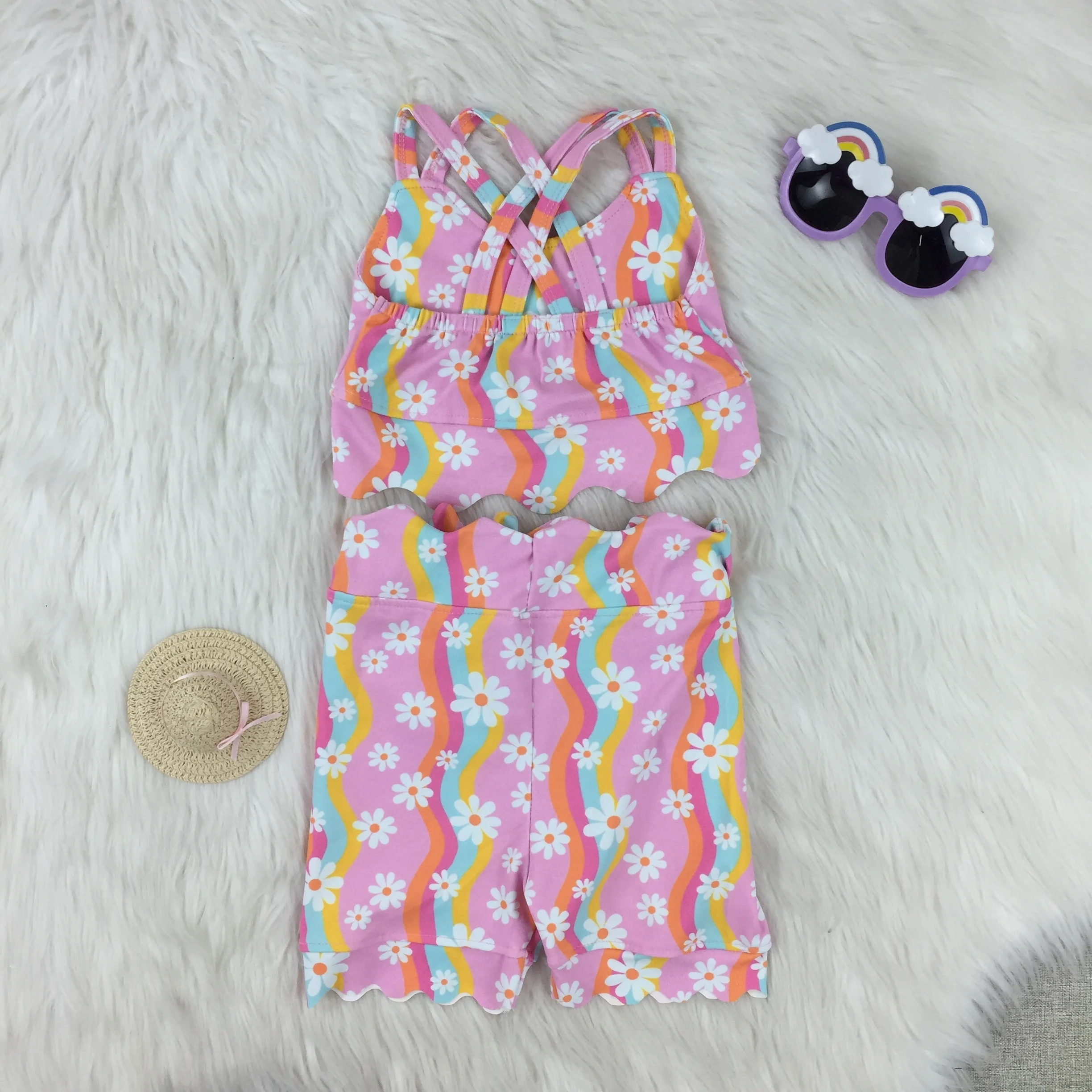 Hot Sale RTS Kids Yoga Two-Piece Eco-Friendly Clothing Sets for Girls All Season Factory Wholesale Price - Image 2