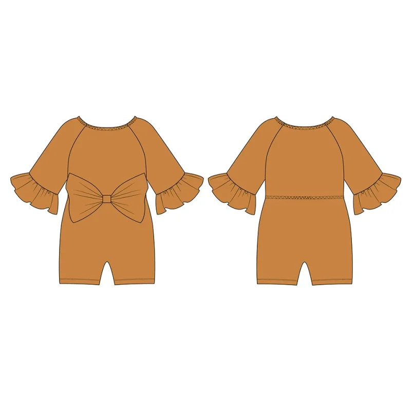 OEKO TEX One-Piece Summer Swimwear for Kids Short Sleeves Ruffled Toddler Girl Swimsuits with Bows