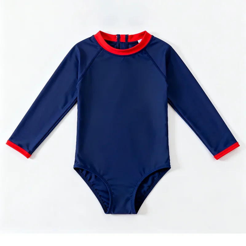 OEKO TEX Custom Baby One Piece Swimwear Quick Dry Upf 50 Bathing Suits Supplier Long Sleeve Swimsuits for Girls
