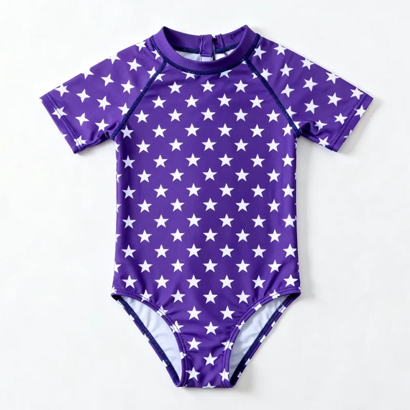 OEKO TEX One Piece Swimsuit for Girls Short Sleeve Kids Bathing Suit UPF 50 Rash Guard Toddler Swimwear Certified Swimming Wear