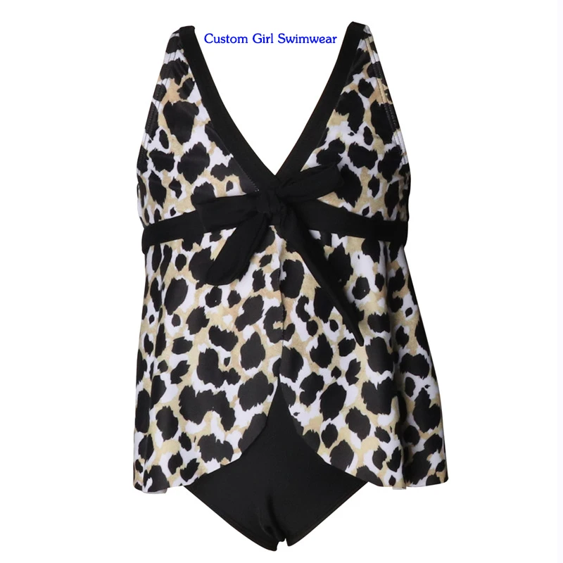 OEKO TEX Leopard Girl Bikini Swimming Kids Suit High Quality Recycled Fabric Swimwear Upf 50 Beach 2 Piece Swimsuit