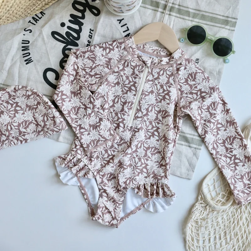 Oeko Tex Children Quick Dry Swimming Suits Summer Beach Upf 50 Rash Guard Kids Swimwear Girls One Piece Swimsuit