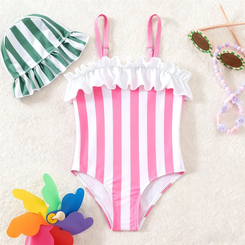Conservative Kids Swimwear for Boys and Girls Beautiful Beach Bikini with Print Pattern for Children Age Group