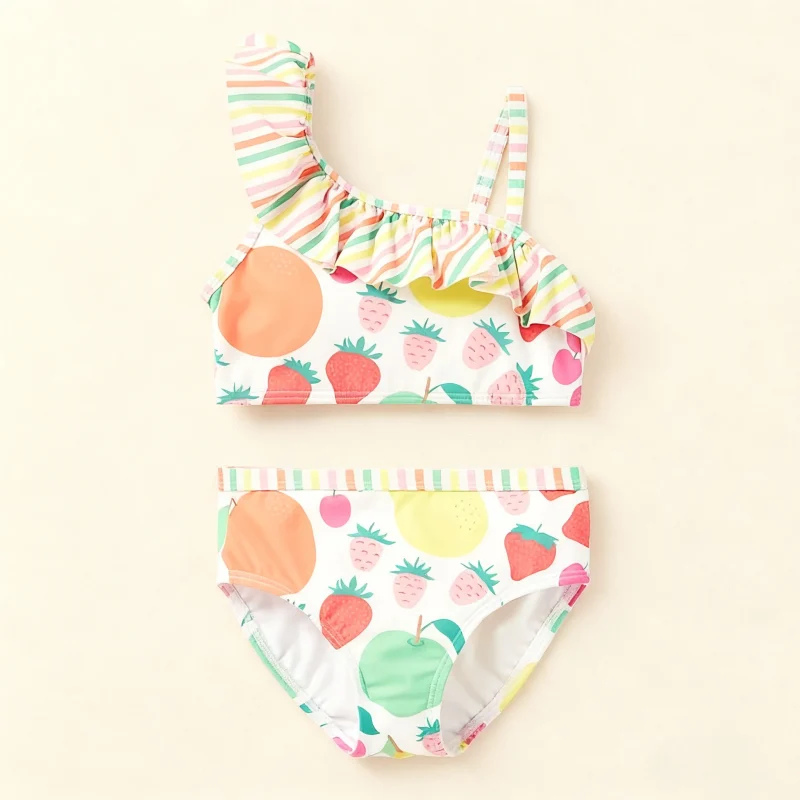 Custom UV Protection 2 Pieces Girls Bikini Bathing Suit  Toddler and Baby Swimwear