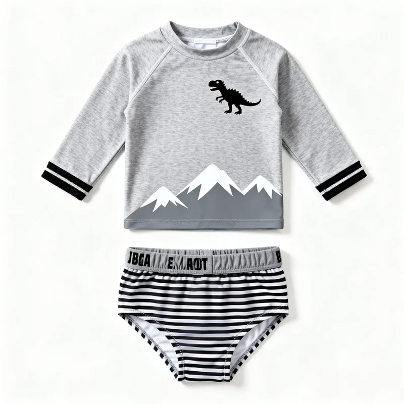 OEKO TEX Custom Baby UV Swimwear Sustainable Swim Suit Manufacturers Long Sleeved Two Piece Bathing Suits for Girls Soft