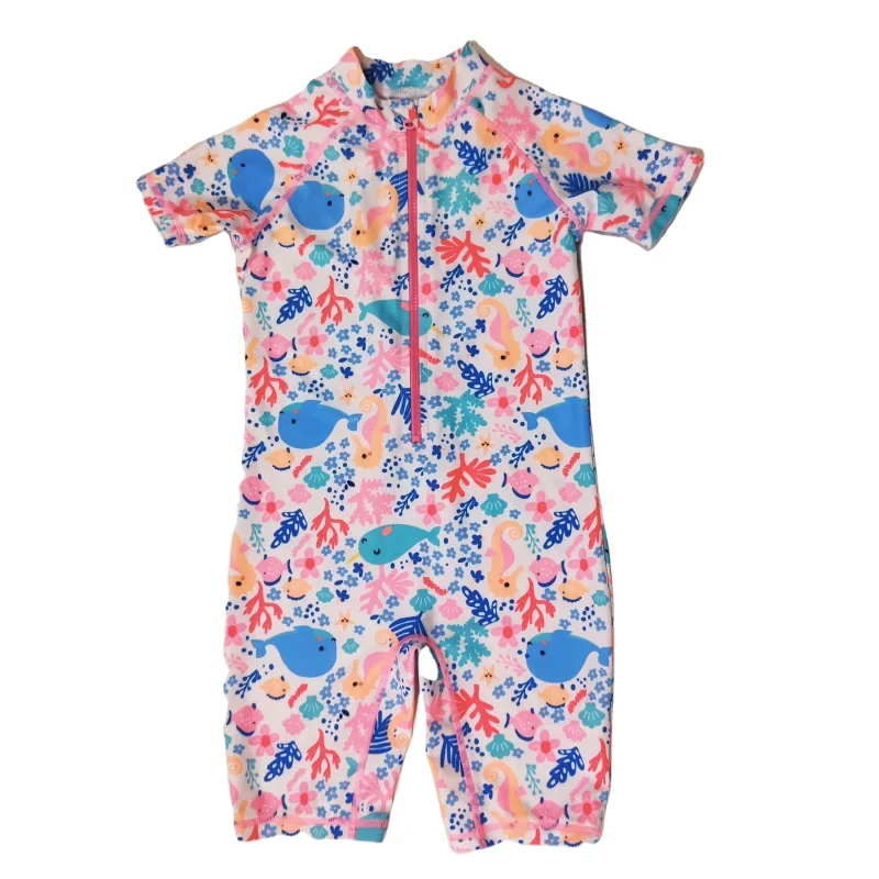 Baby Girl Swimsuit One Piece Swimwear Kids Cartoon Super Hero Printed Bathing Suit 2-7T Swimming Wear