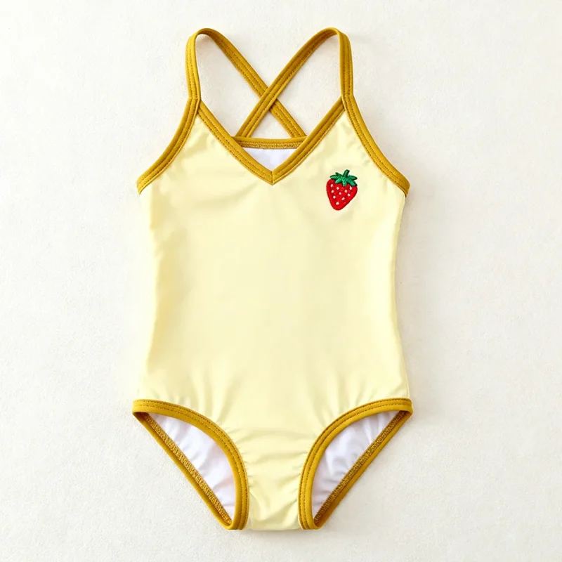 OEKO TEX Customized Cute Girls' One-piece Swimsuit Children's Swimwear Baby Sunscreen Quick Drying Eco-Friendly Soft Breathable