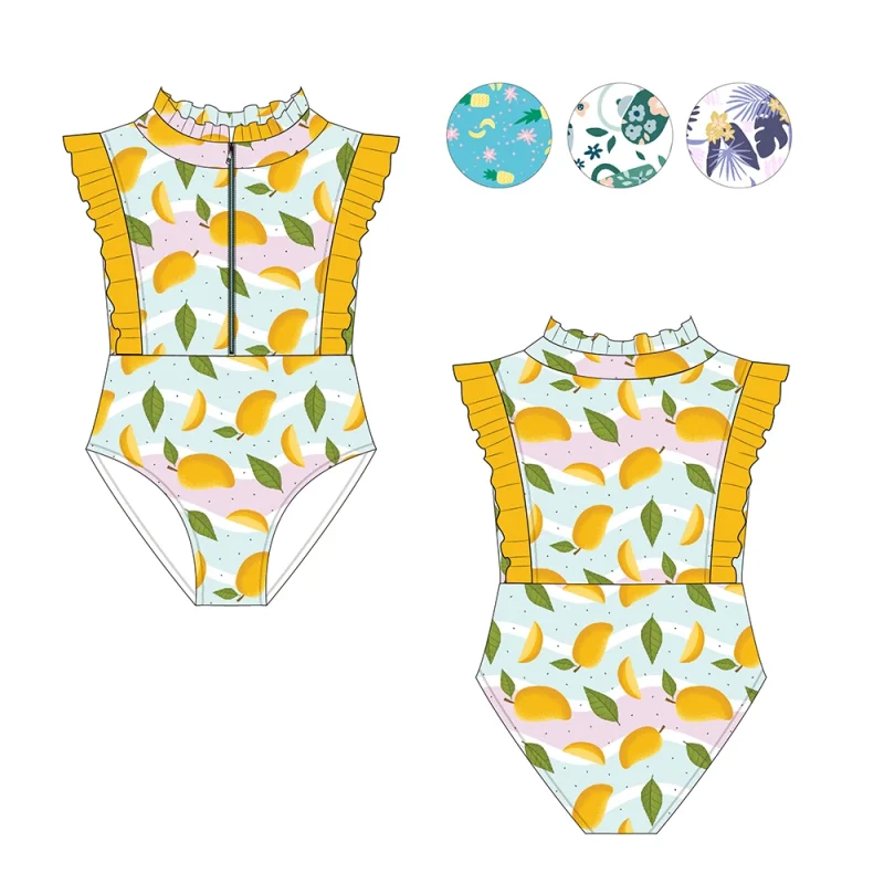 Wholesale New Styles Children's Beachwear Swimwear Cute Pattern Quick-drying Girl Swimsuit