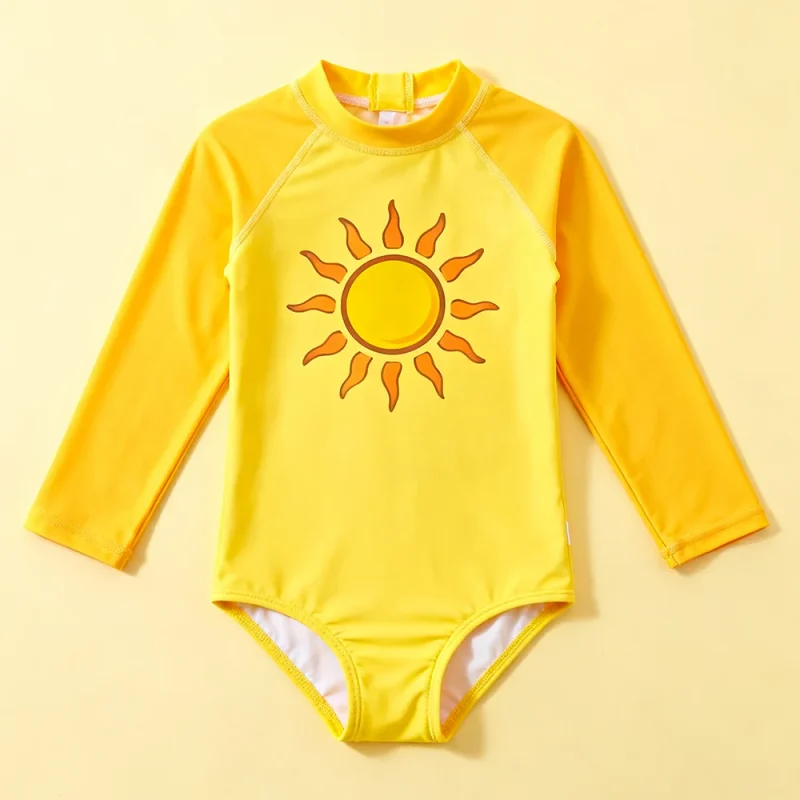 OEKO TEX Eco Friendly Kids Swimsuit UV Rash Tops Sustainable Fabric Quick Dry Breathable Sun Protection Long Sleeved Swimwear