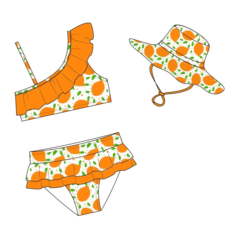 FIELD BALANCE Custom Off Shoulder Colorful Baby Beach Ruffle Swimsuit Toddler Bathing Suit Girl Bikini Swimwear UK