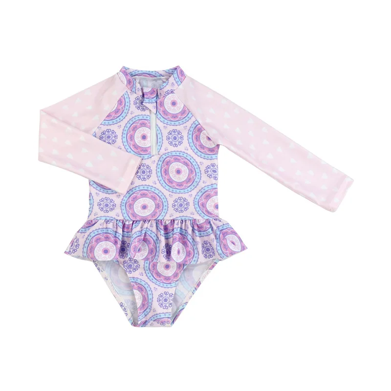 Customized Children's Swimsuit One-piece Girl Princess Swimsuit Girl's Sunscreen UPF+50 Functional Swimsuit Kids Swimwear