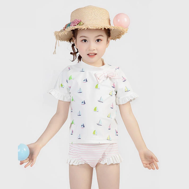 Custom Baby Toddler Girls' 2-Piece Shirt and Bikini Bottom Swim Set