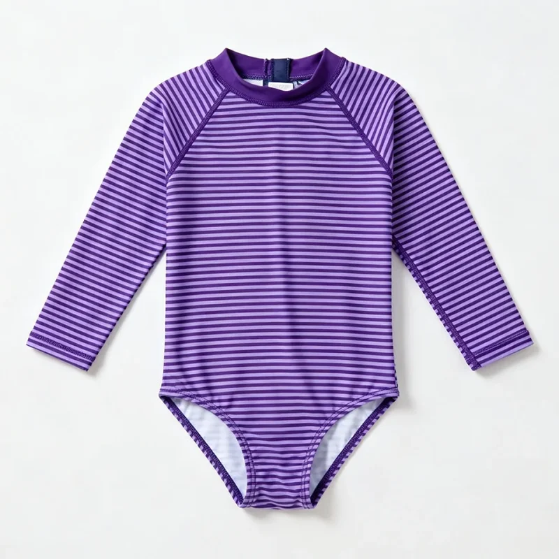 Oeko Tex Girls UPF 50 Quick Dry One Piece Swimsuit Long Sleeved Zipper Rash Guard Kids Swimwear for Children