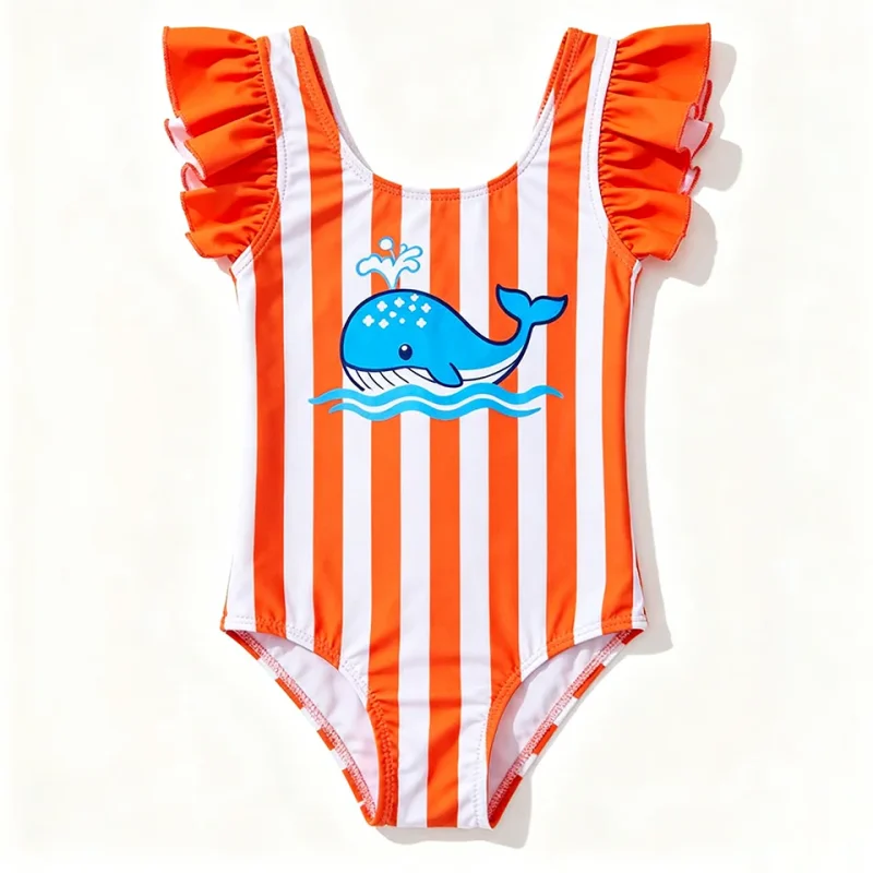 OEKO TEX Kids One Piece Swimsuit UPF 50 Beach Girls Swimming Costume Ruffle Baby Toddler Swimwear