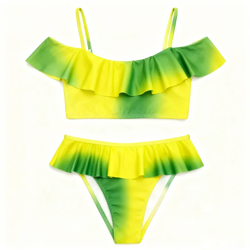 Custom Children's Girls Swimwear with UV Protection Print Pattern Spandex/Polyester Material for Beachwear