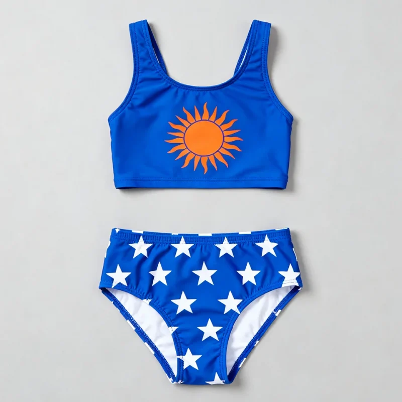 OEKO TEX Girls Two Piece Bikini Set Fashion Kids Swimwear Beachwear Swimming Costumes Children Swimsuit