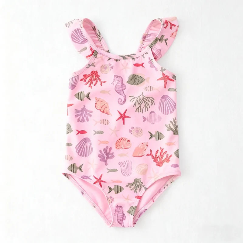 Child Swimwear Manufacturers' Custom Professional Swimwear for Children Girls  with UV Protection and Burkini Styles