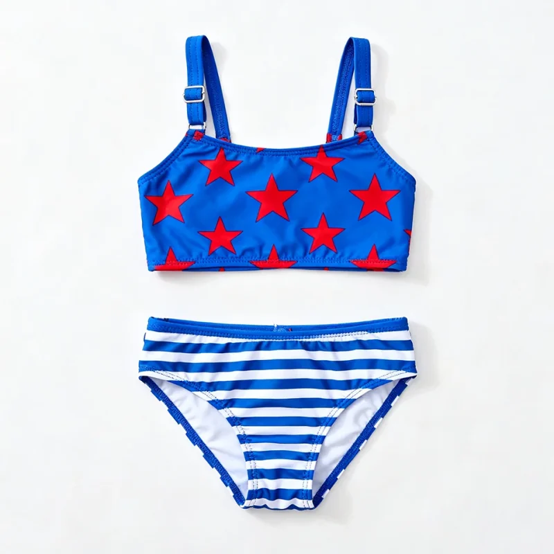 OEKO TEX Customizable Children Swimsuits Kids Swimming Suit Good Quality Girls Swimwear 2 Bikini Set for Beach