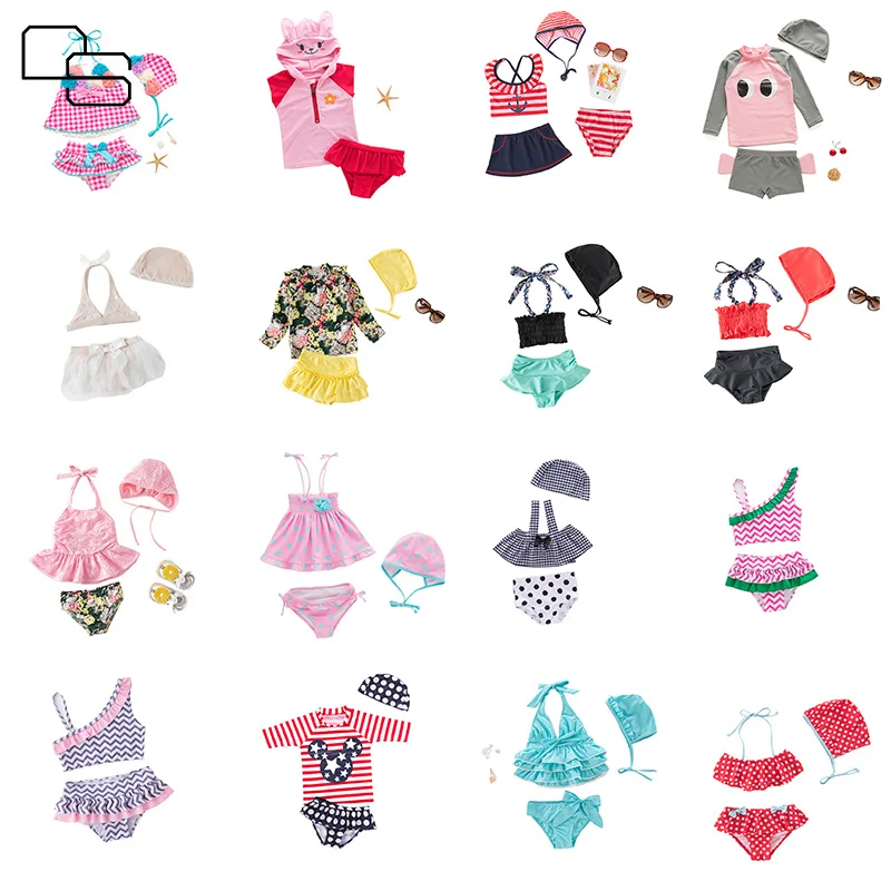 Wholesale Popular Girls Bikini Bathing-suit Summer Infant Baby Girl Swimsuit Pretty One Piece Nylon Swimsuits