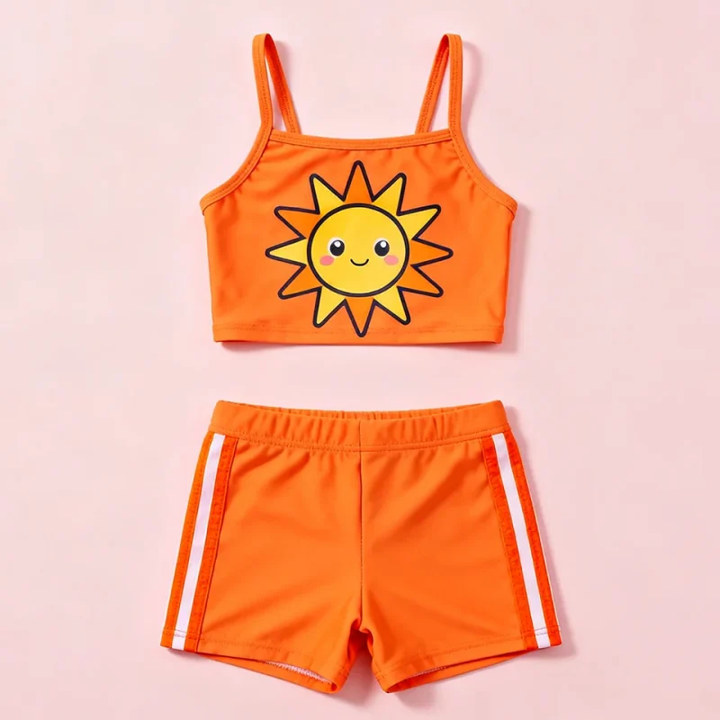 OEKO TEX Girl Swimwear Beachwear Swim Trunks Kids Bathing Suits Two Piece Swimming Costumes for Toddler