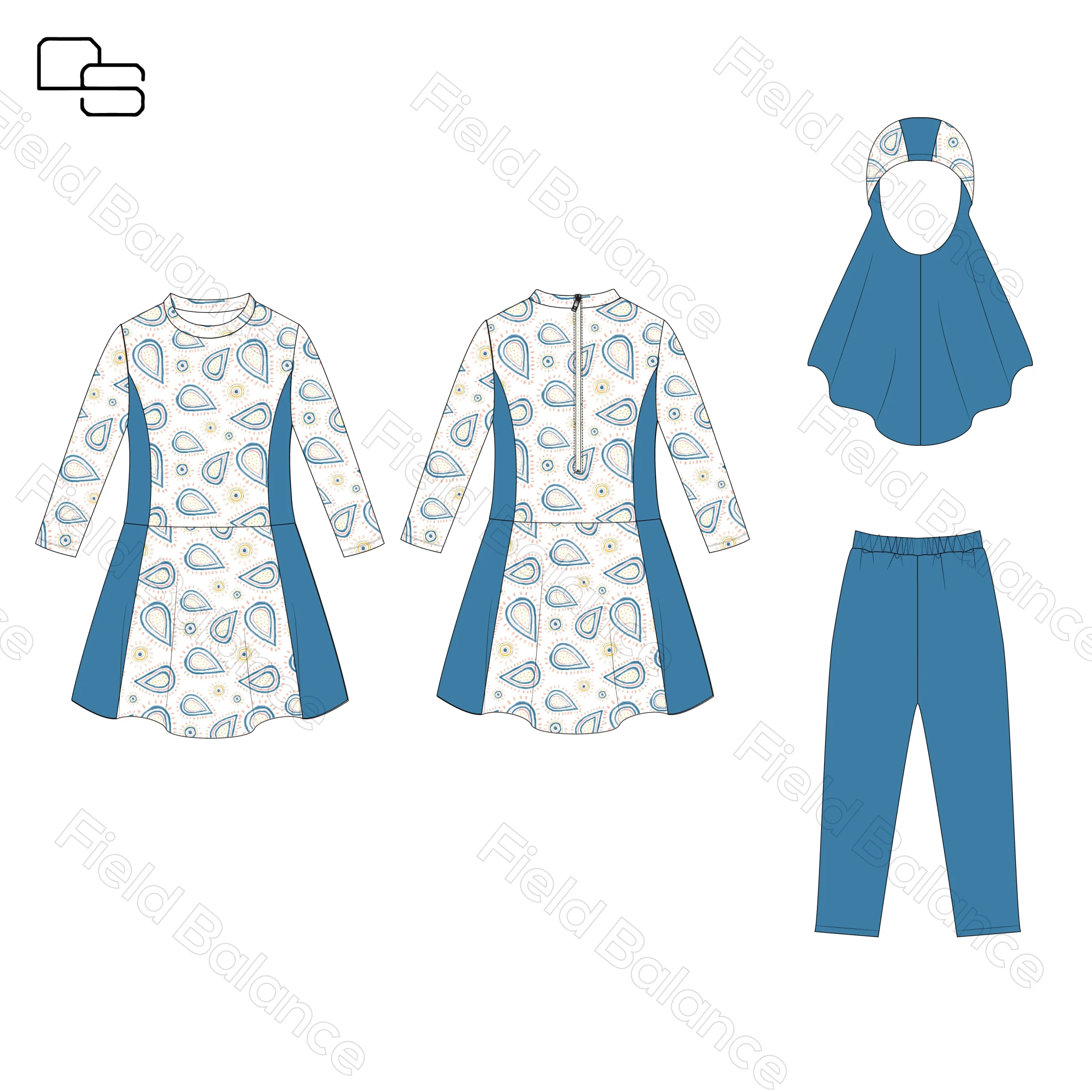 Wholesale heat-regulating kids yoga clothes on display, designed for comfort and flexibility in active children’s apparel collections.