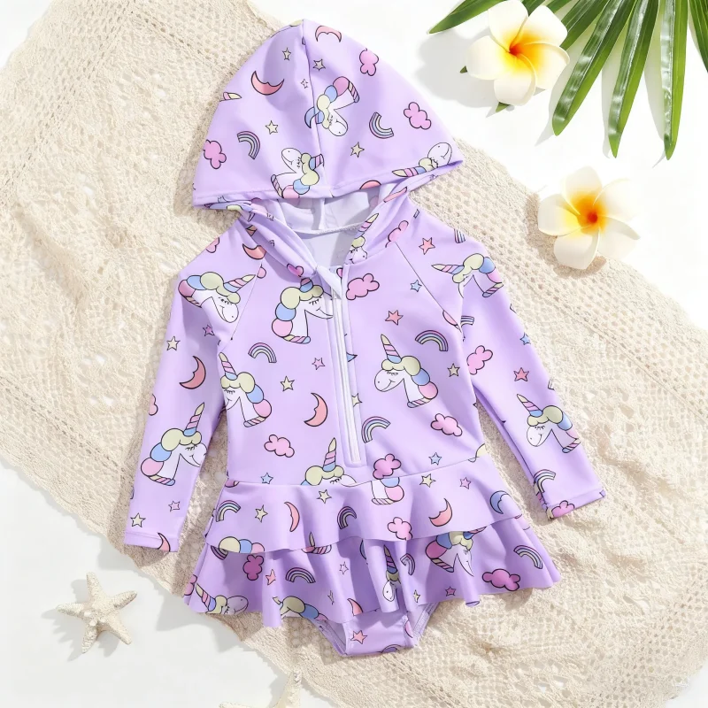 Customised Toddler Kids Swimwear High Quality Beachwear for Girls UV Protection Breathable Eco-Friendly for Wholesale