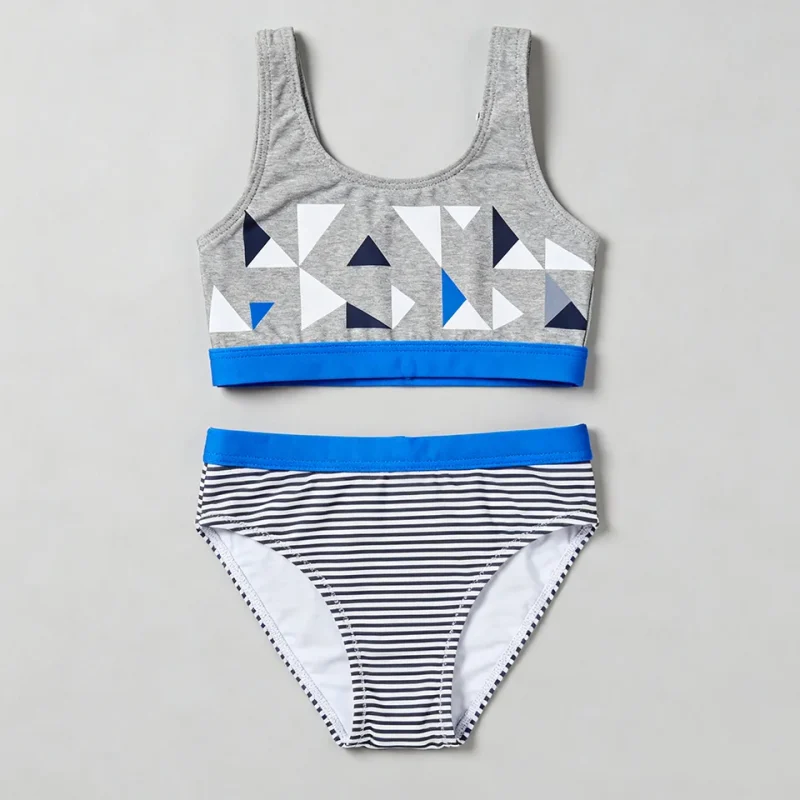 OEKO TEX Repreve Toddler Girl Swimsuits Manufacturers Upf 50 Kids UV Swimwear Beach 2 Piece Swim Set for Indoor Pools