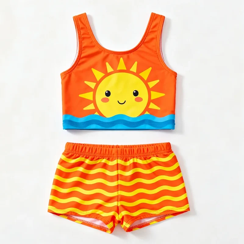 OEKO TEX Two Piece Toddler Girl Swimsuits Beach Swimming Costume Baby Toddler Bathing Suits Kids Swimwear for Water Play