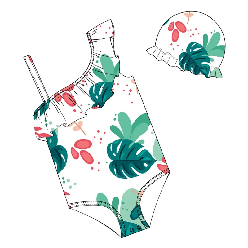 FIELD BALANCE Custom UV 50+ Breathable Quick Dry Print Princess Style One-piece Swimsuit for Baby Girls Children