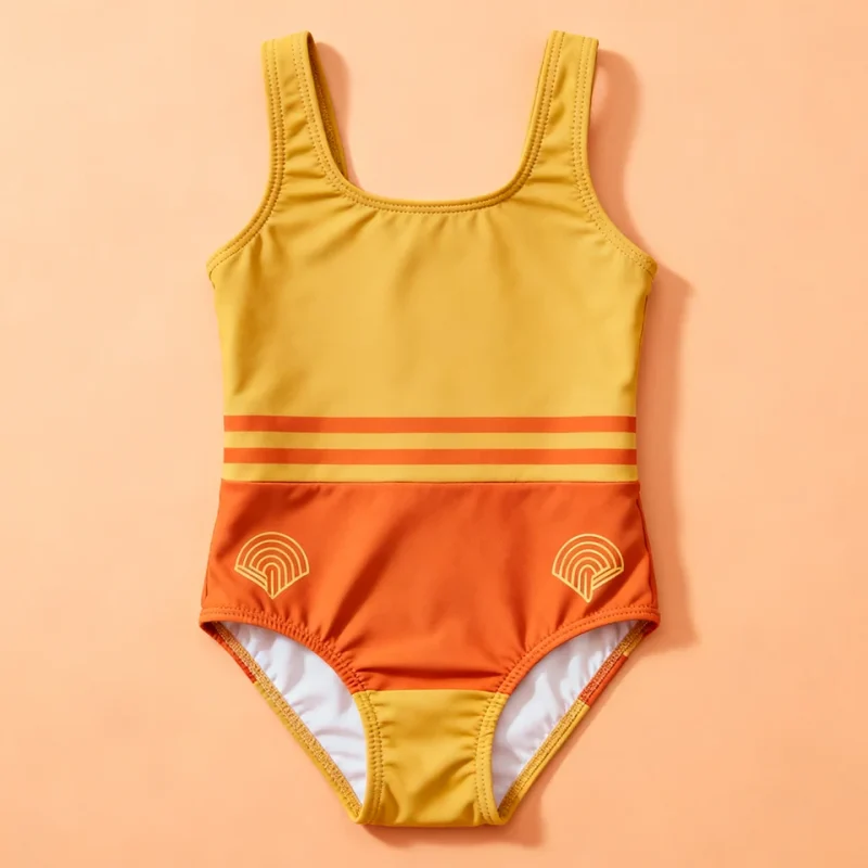 OEKO TEX Certified Wholesale Newborn Baby Girls One Piece Swimsuit Eco-Friendly Spandex/Polyester Soft Breathable Customizable