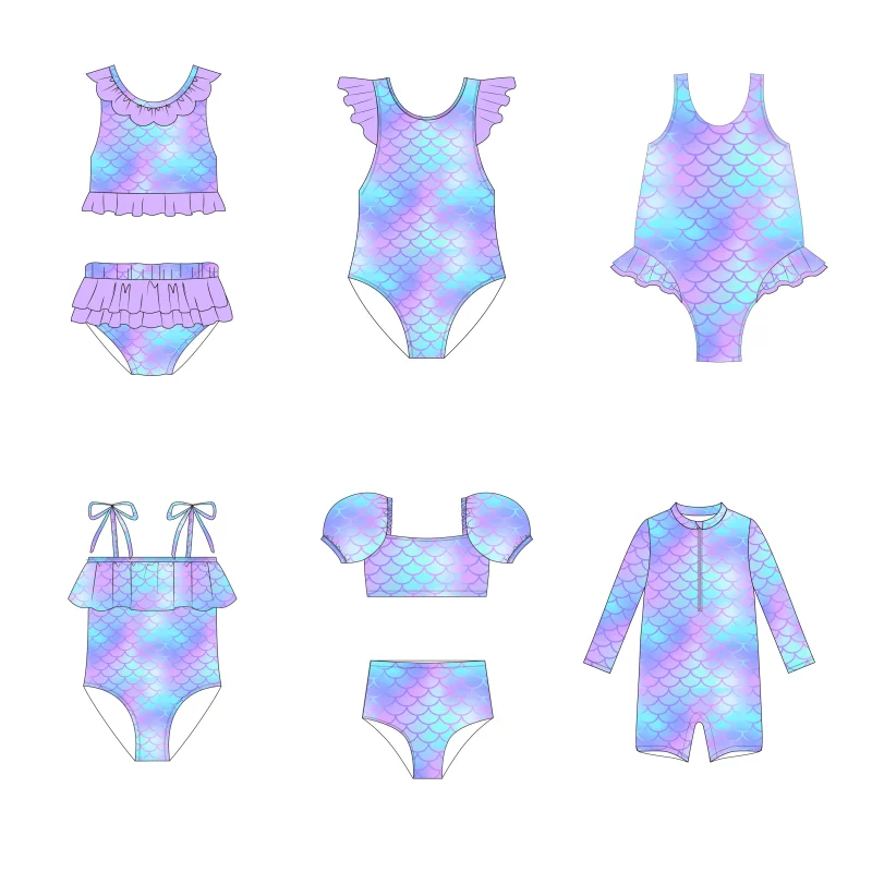 Wholesale Kids Girls Clothes Clothing Sets Tops Children Boutique Swimwear Baby Sets for Summer Girl  Swimsuit